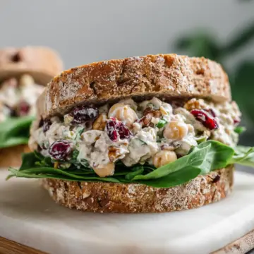 Cranberry Walnut Chickpea Salad Sandwiches
