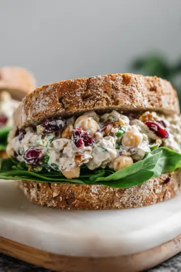 Cranberry Walnut Chickpea Salad Sandwiches
