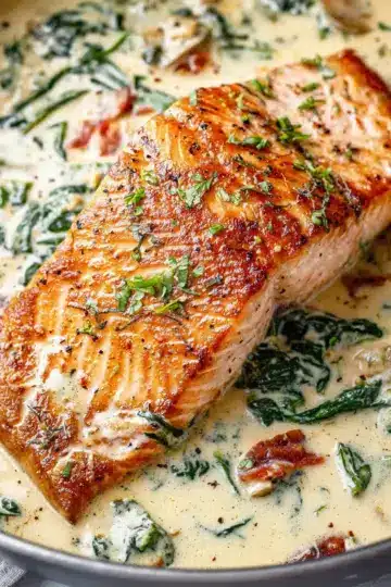 Creamy Garlic Butter Tuscan Salmon