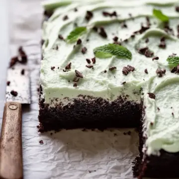 Mint Chocolate Chip Sheet Cake