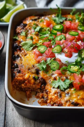 Black Bean Quinoa Enchilada Bake