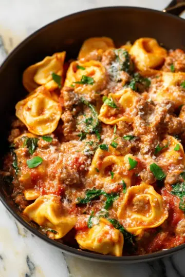 One Pan Tortellini with Sausage