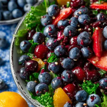 Cranberry Blueberry Salad with Blueberry Balsamic Dressing