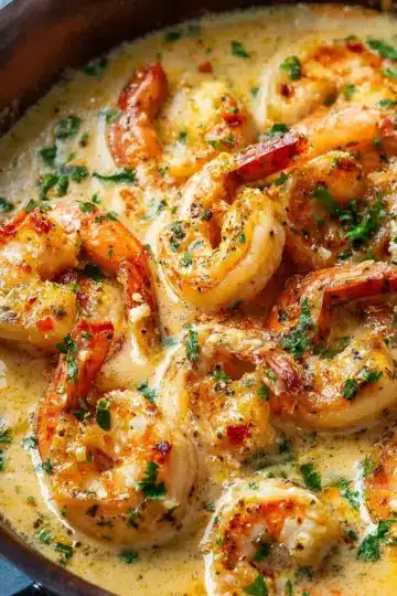 Creamy Garlic Prawns (Shrimp)