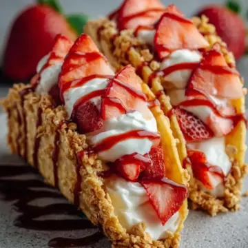 Strawberry Crunch Cheesecake Tacos