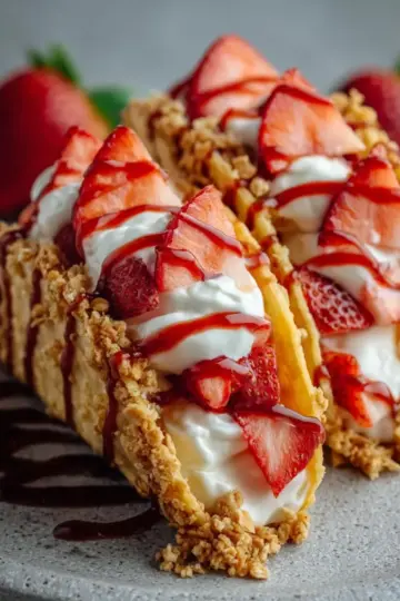 Strawberry Crunch Cheesecake Tacos