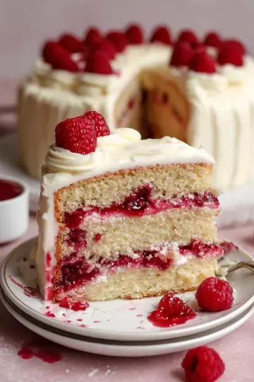 White Chocolate Raspberry Cake