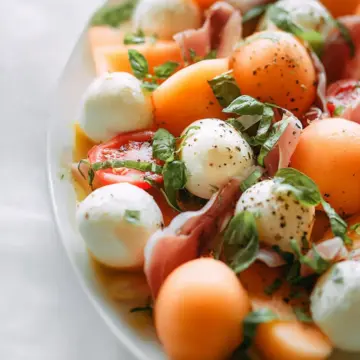 Cantaloupe and Mozzarella Caprese Salad