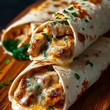 Cheesy Garlic Chicken Wraps