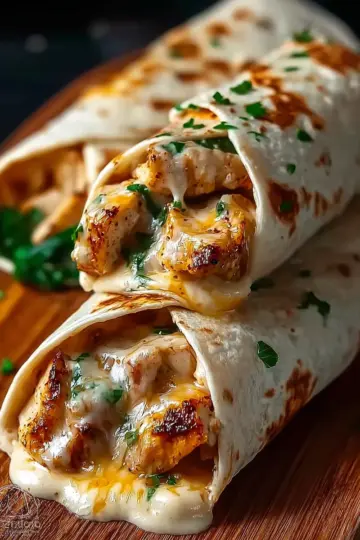 Cheesy Garlic Chicken Wraps