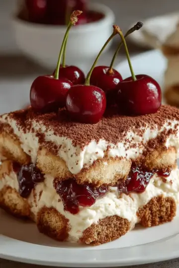 Homemade Cherry Amaretto Tiramisu