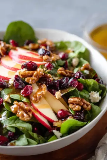 Apple Salad with Candied Walnuts and Cranberries