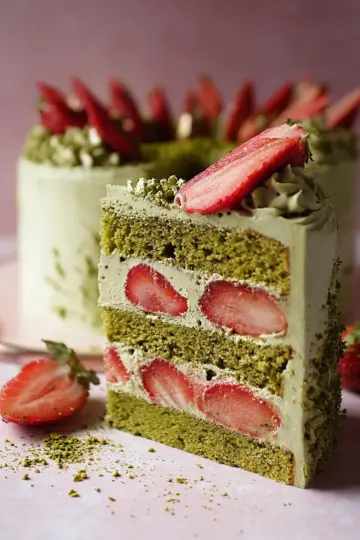 Matcha Strawberry Cake