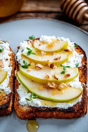 Ricotta Toast with Pears and Honey