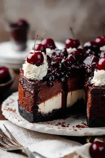 black forest cheesecake
