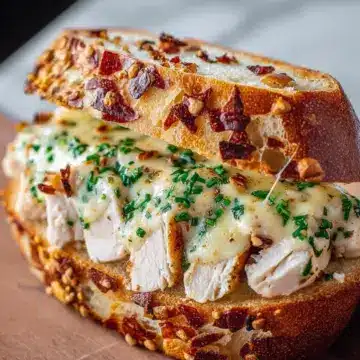Cheesy Chicken Garlic Bread Sandwich Recipe