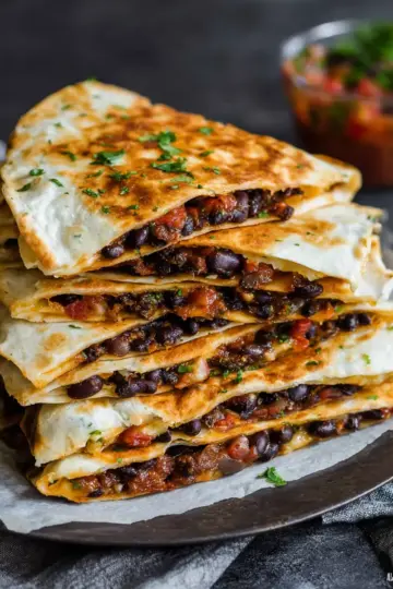Crispy Black Bean Quesadillas