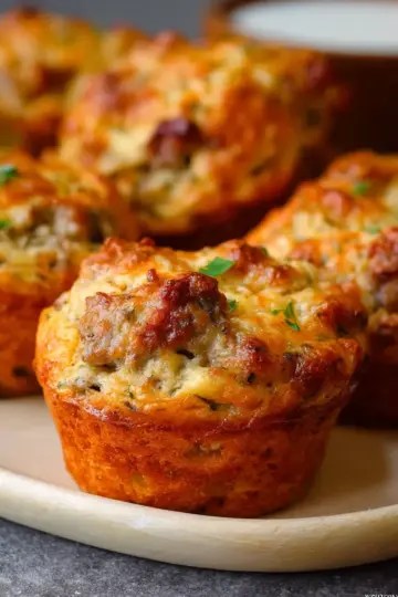 High Protein Sausage Pancake Muffins