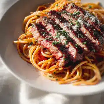 steak Parmesan pasta