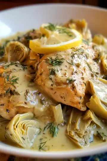 Easy Crockpot Chicken with Artichoke Lemon Sauce Recipe for Dinner Magic