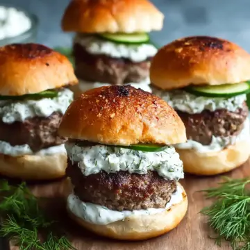 Savory Lamb Sliders with Dill Greek Yogurt