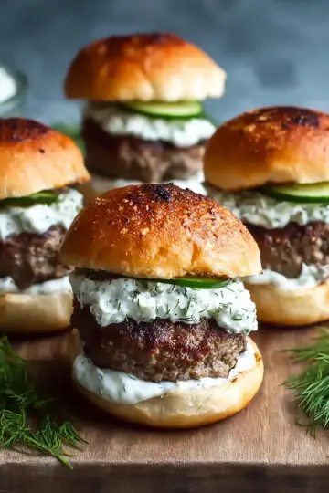 Savory Lamb Sliders with Dill Greek Yogurt