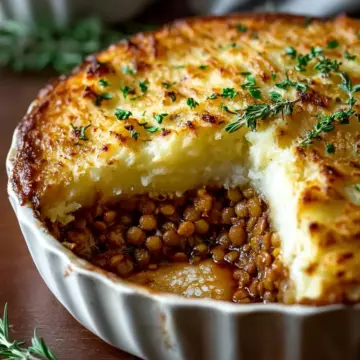 Savory Lentil and Onion Shepherds Pie