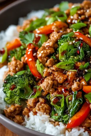 Ground Turkey Teriyaki Stir Fry