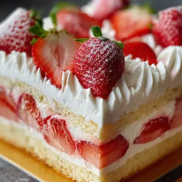 Strawberry Cream Square Cake