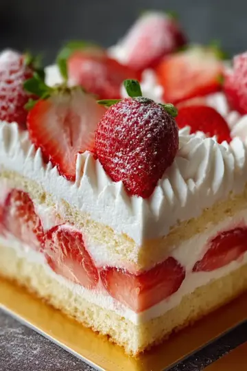 Strawberry Cream Square Cake
