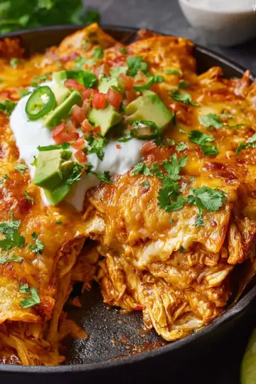 Skillet Chicken Enchiladas