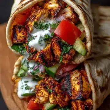 Juicy Grilled Chicken Shawarma Pita Wrap Recipe