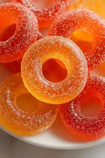 Homemade Gummy Peach Rings