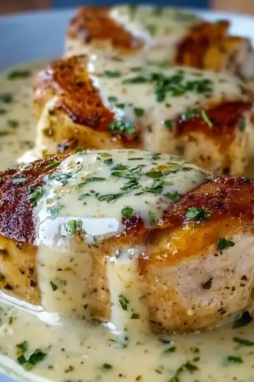 Chicken Pillows with Creamy Parmesan Sauce