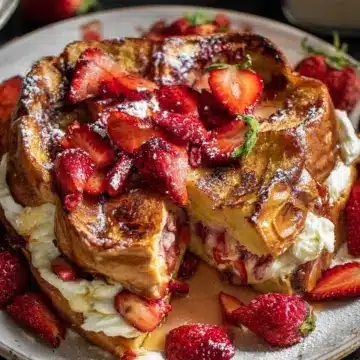 Baked Strawberry Cream Cheese Stuffed French Toast
