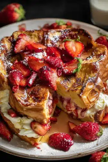 Baked Strawberry Cream Cheese Stuffed French Toast