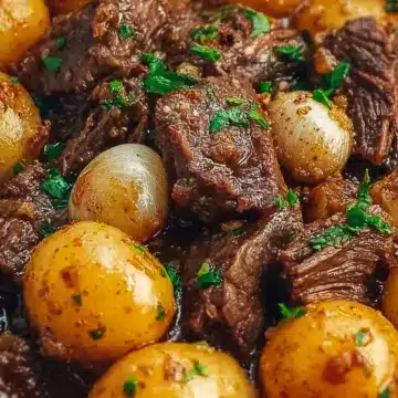 Slow Cooker Garlic Butter Beef with Potatoes