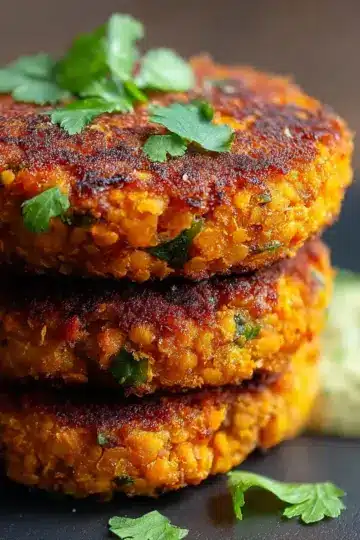 Crispy Sweet Potato and Red Lentil Patties