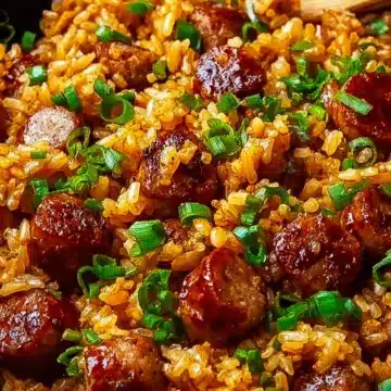 One-Pan Sweet and Tangy BBQ Sausage Rice